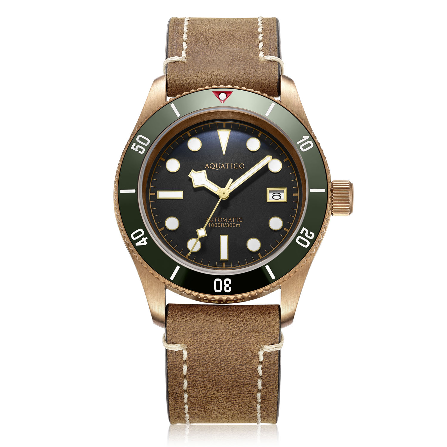 Aquatico Bronze Sea Star Automatic Men's Watch Bronze Case/Black Dial/Green Bezel Aquatico Bronze Sea Star Automatic Men's Watch Bronze Case/Black Dial/Green Bezel