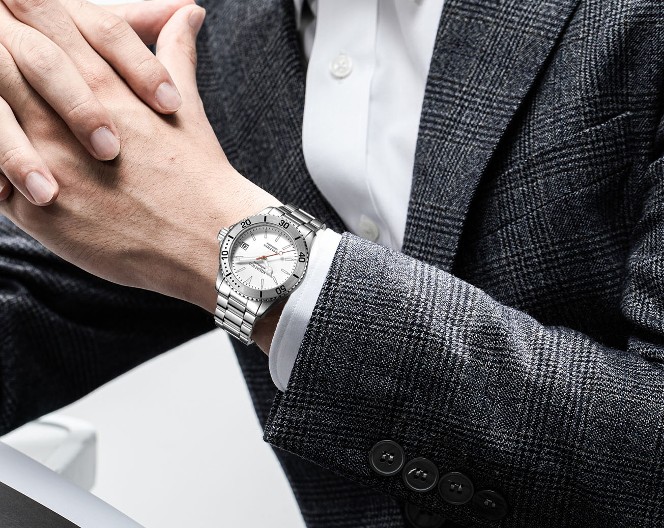 Aquatico Dolphin 39mm Automatic Men's Diver Watch White Dial AQ1010S-W-NH35 Aquatico Dolphin 39mm Automatic Men's Diver Watch White Dial AQ1010S-W-NH35