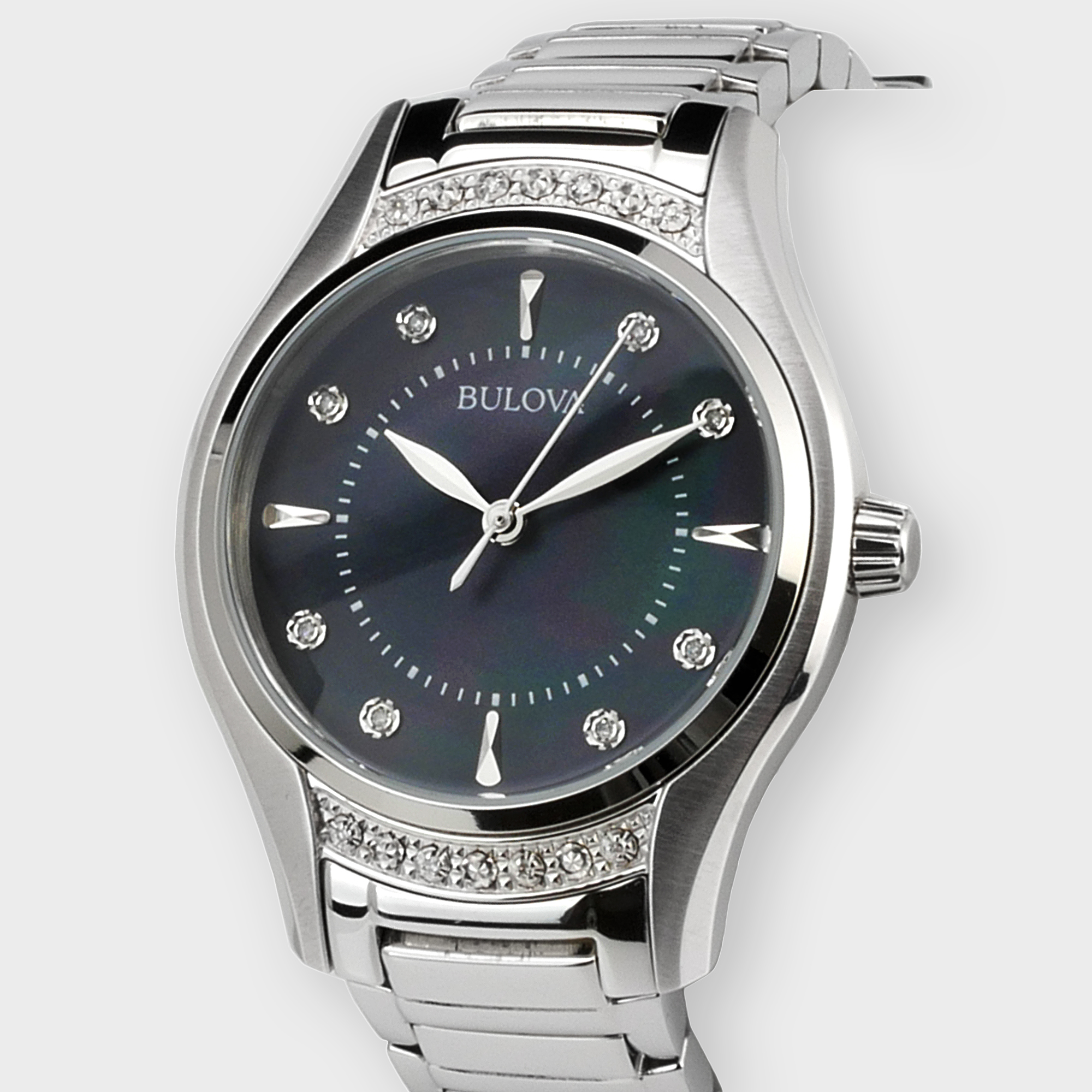 Bulova Black Mother-of-Pearl Dial Stainless Steel Ladies Watch 96R242 Bulova Black Mother-of-Pearl Dial Stainless Steel Ladies Watch 96R242