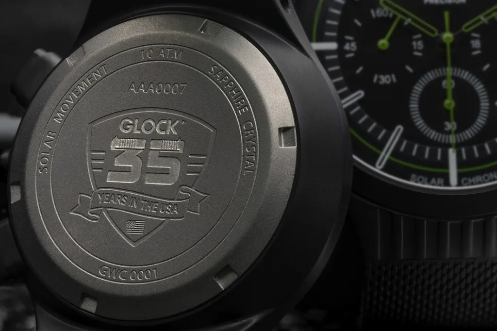 Glock Limited Edition Precision 35th Anniversary Titanium Solar Chronograph Watch GWC0001