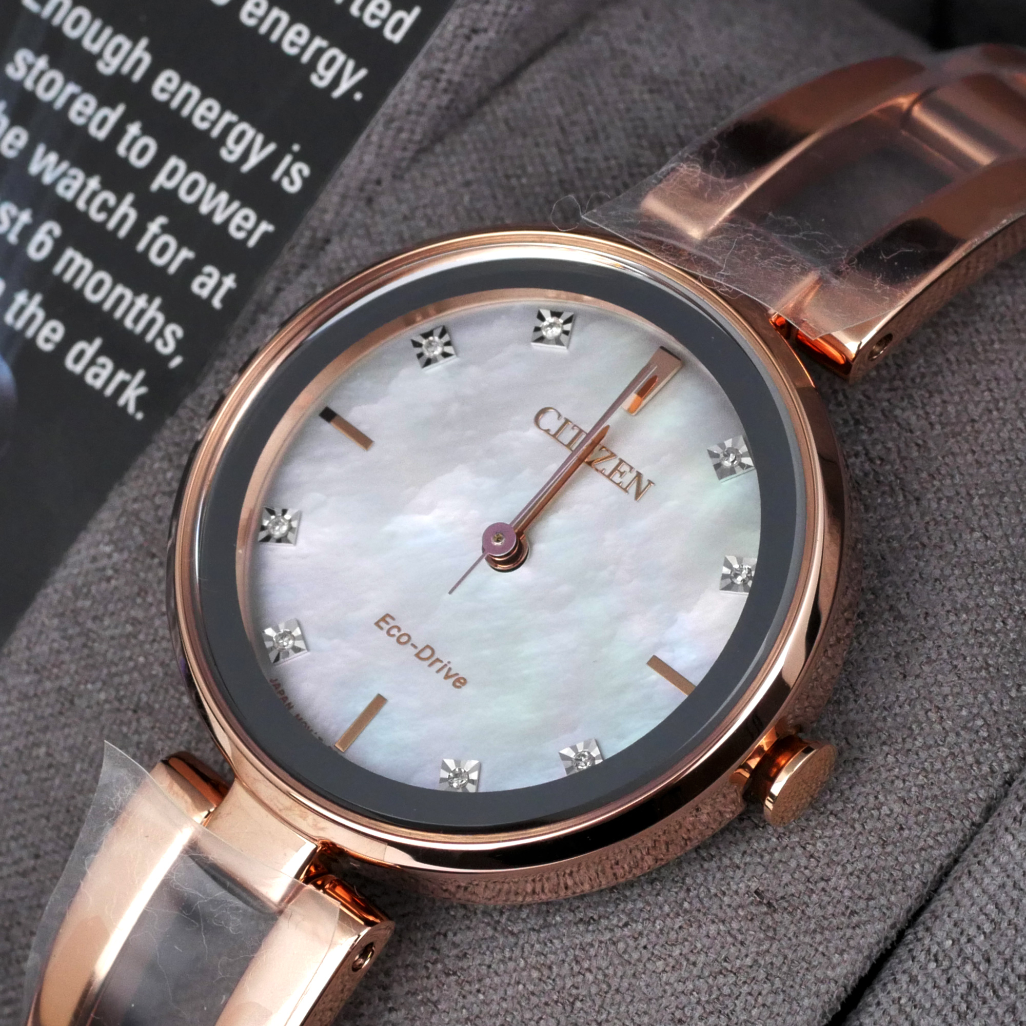 Citizen Eco-Drive Rose Gold Stainless Steel Ladies Watch EM0803-55D Citizen Eco-Drive Rose Gold Stainless Steel Ladies Watch EM0803-55D