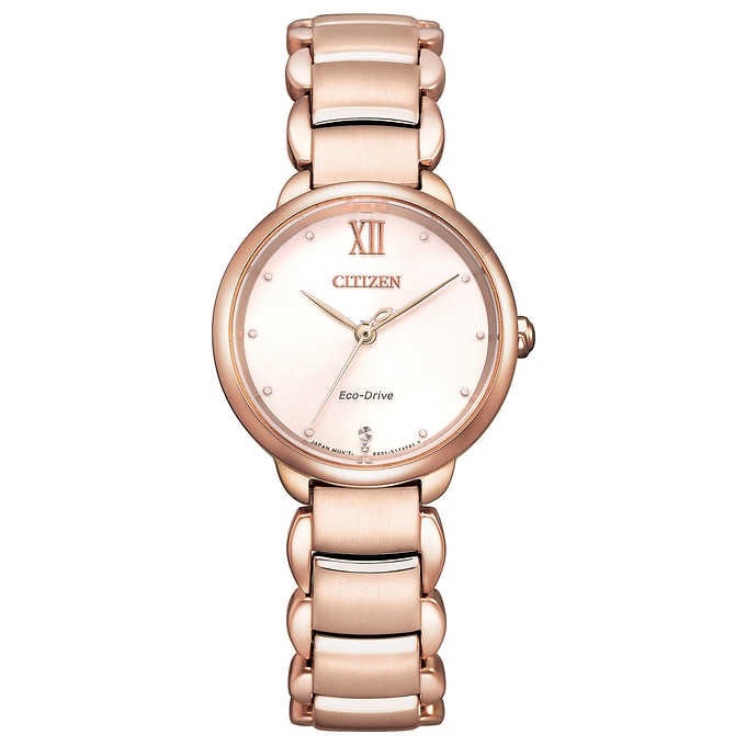 Citizen Eco-Drive Classic Stainless Steel Ladies Quartz Watch Rose Gold EM0923-53X Citizen Eco-Drive Classic Stainless Steel Ladies Quartz Watch Rose Gold EM0923-53X