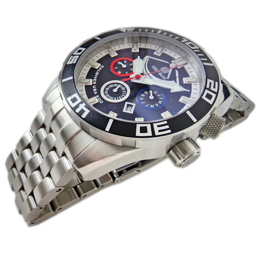 Deep Blue CalDiver 46mm USA 500 Auto Diver Watch with power reserve indicator