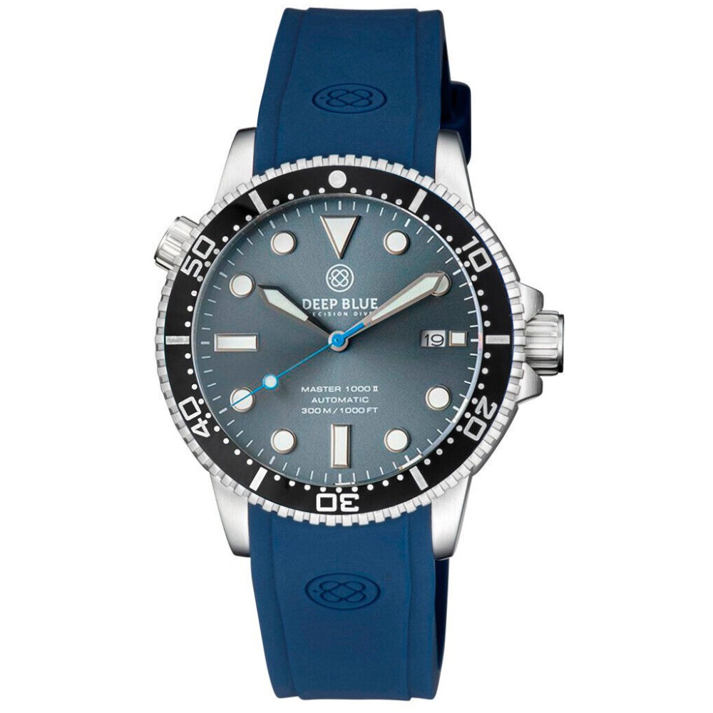 Deep Blue Master 1000 II Automatic Men's Watch Slate Grey Blue Dial Blue Strap Deep Blue Master 1000 II Automatic Men's Watch Slate Grey Blue Dial Blue Strap