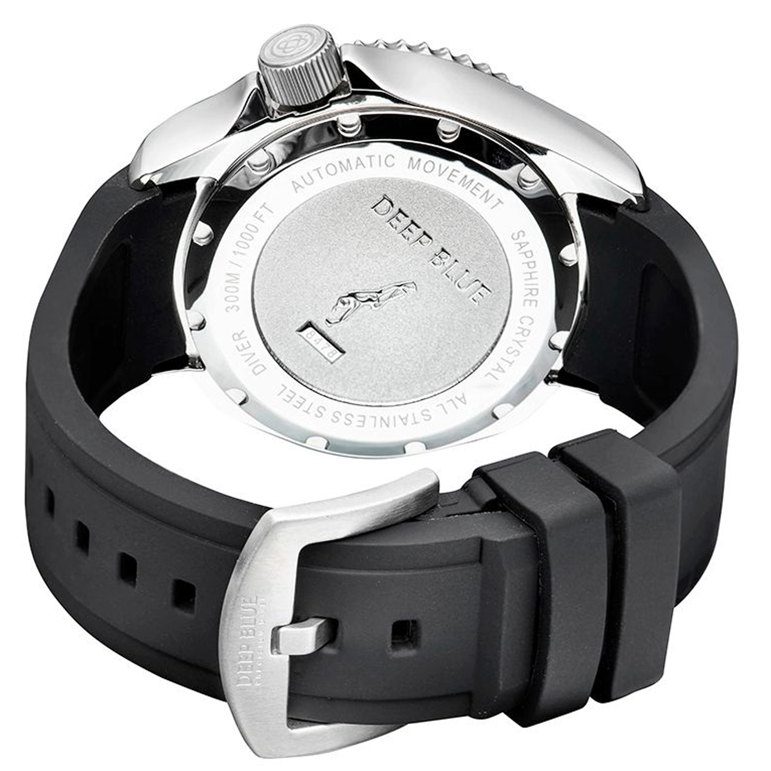 Deep Blue Military Diver 300 Automatic Men's Diver Watch Silver Ceramic Bezel / Black Dial / Bracelet Deep Blue Military Diver 300 Automatic Men's Diver Watch Silver Ceramic Bezel / Black Dial / Bracelet