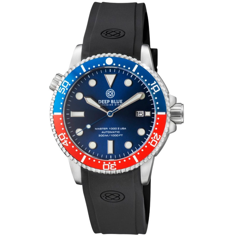 Deep Blue Master 1000 II USA 44mm Automatic Men’s Diver Watch 30ATM Black Blue Red USA Pepsi Deep Blue Master 1000 II USA 44mm Automatic Men’s Diver Watch 30ATM Black Blue Red USA Pepsi