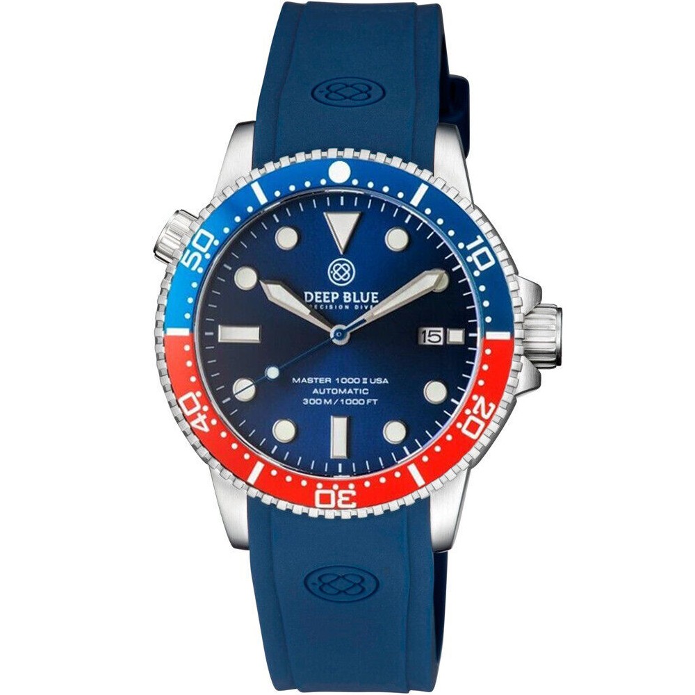 Deep Blue Master 1000 II 44mm Automatic Men’s Diver Watch Black Blue Red Pepsi Deep Blue Master 1000 II 44mm Automatic Men’s Diver Watch Black Blue Red Pepsi