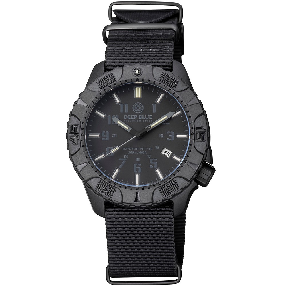 Deep Blue DayNight Poly Carbon Diver 45mm Automatic Watch Black Stealth Bezel Dial Deep Blue DayNight Poly Carbon Diver 45mm Automatic Watch Black Stealth Bezel Dial