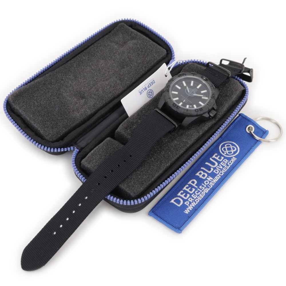 Deep Blue DayNight Stealth Ops Black Carbon Case Diver Automatic NH35 44mm Watch Deep Blue DayNight Stealth Ops Black Carbon Case Diver Automatic NH35 44mm Watch