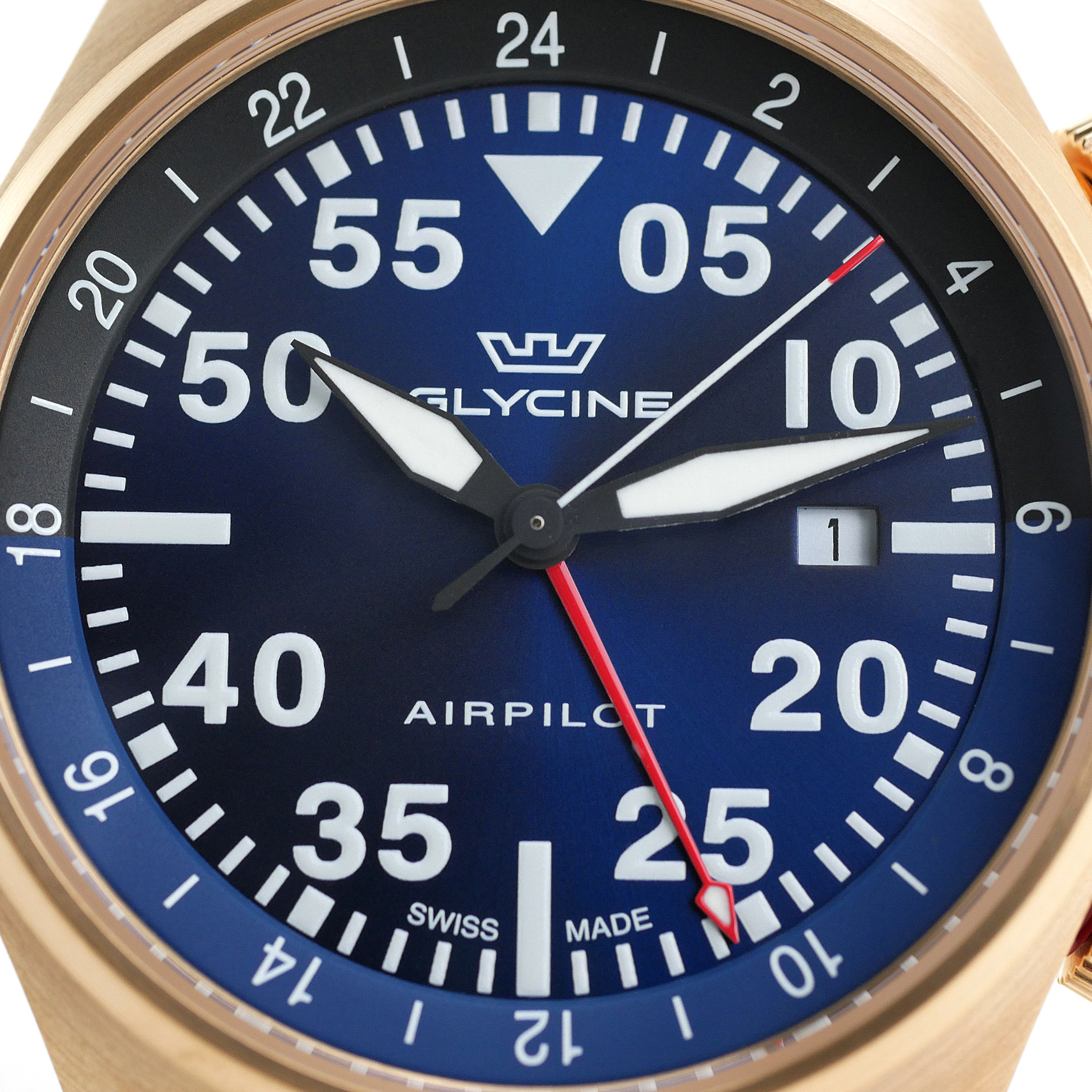 Glycine Airpilot GMT Swiss Men's Watch Blue Dial GL0350 Glycine Airpilot GMT Swiss Men's Watch Blue Dial GL0350