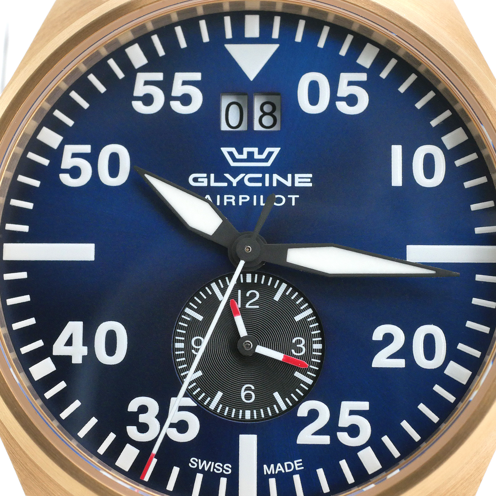 Glycine Airpilot Dual Time Chronograph Swiss Men's Watch Blue Dial / Leather strap GL0369 Glycine Airpilot Dual Time Chronograph Swiss Men's Watch Blue Dial / Leather strap GL0369