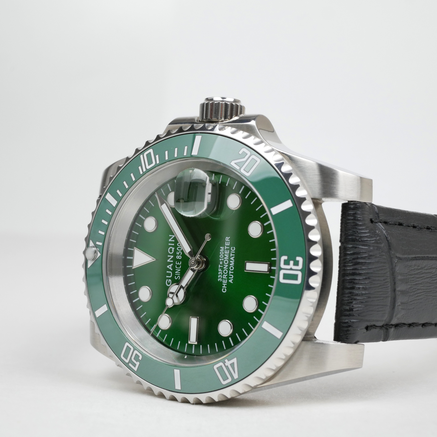 Guanqin Automatic Men's Watch Black Leather Strap / Green Dial GJ16133 Guanqin Automatic Men's Watch Black Leather Strap / Green Dial GJ16133