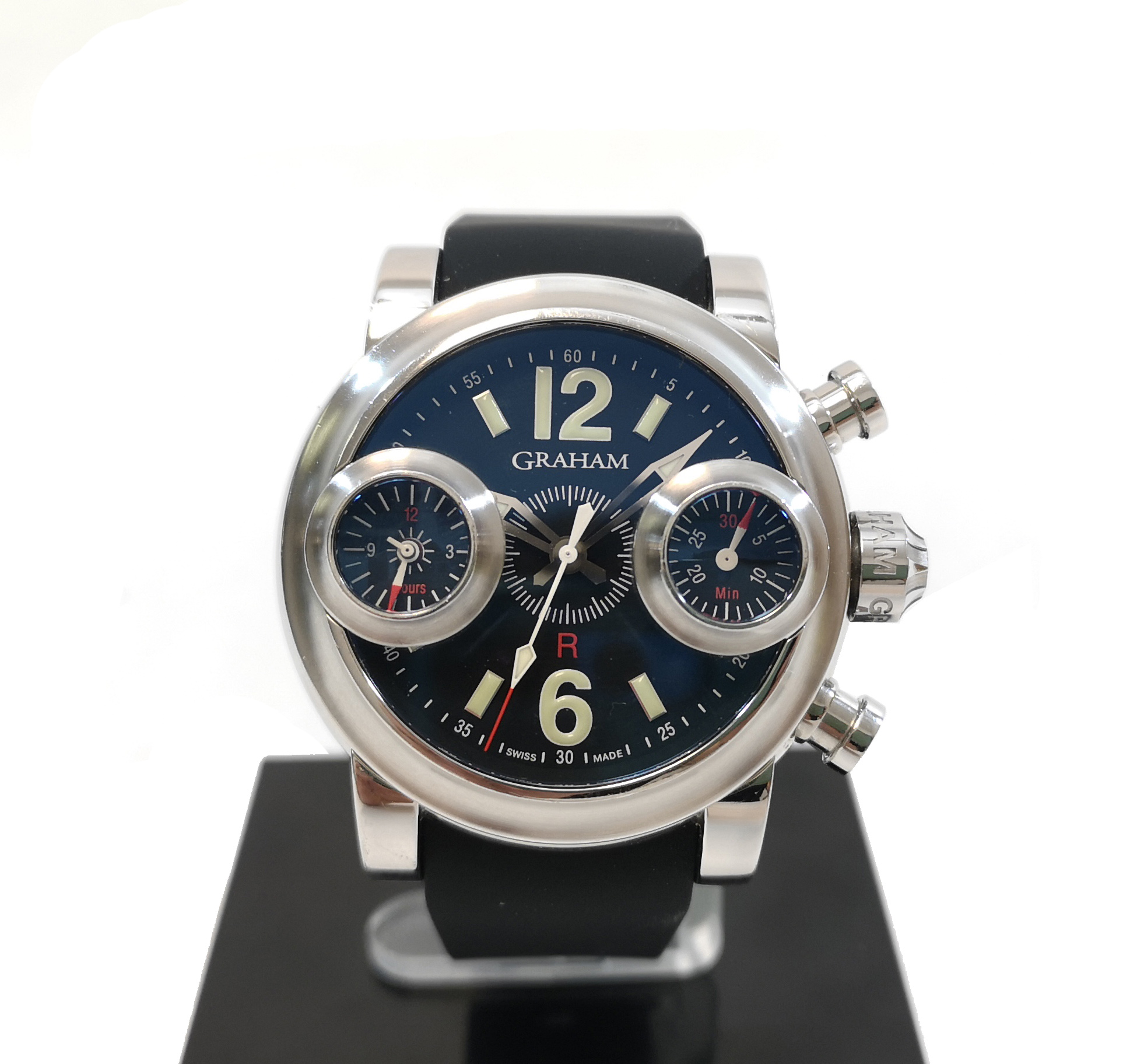 Chronotiempo Curved Black Silicone Watch Band Strap 22mm For Graham Swordfish Bracelet Free Tools Chronotiempo Curved Black Silicone Watch Band Strap 22mm For Graham Swordfish Bracelet Free Tools