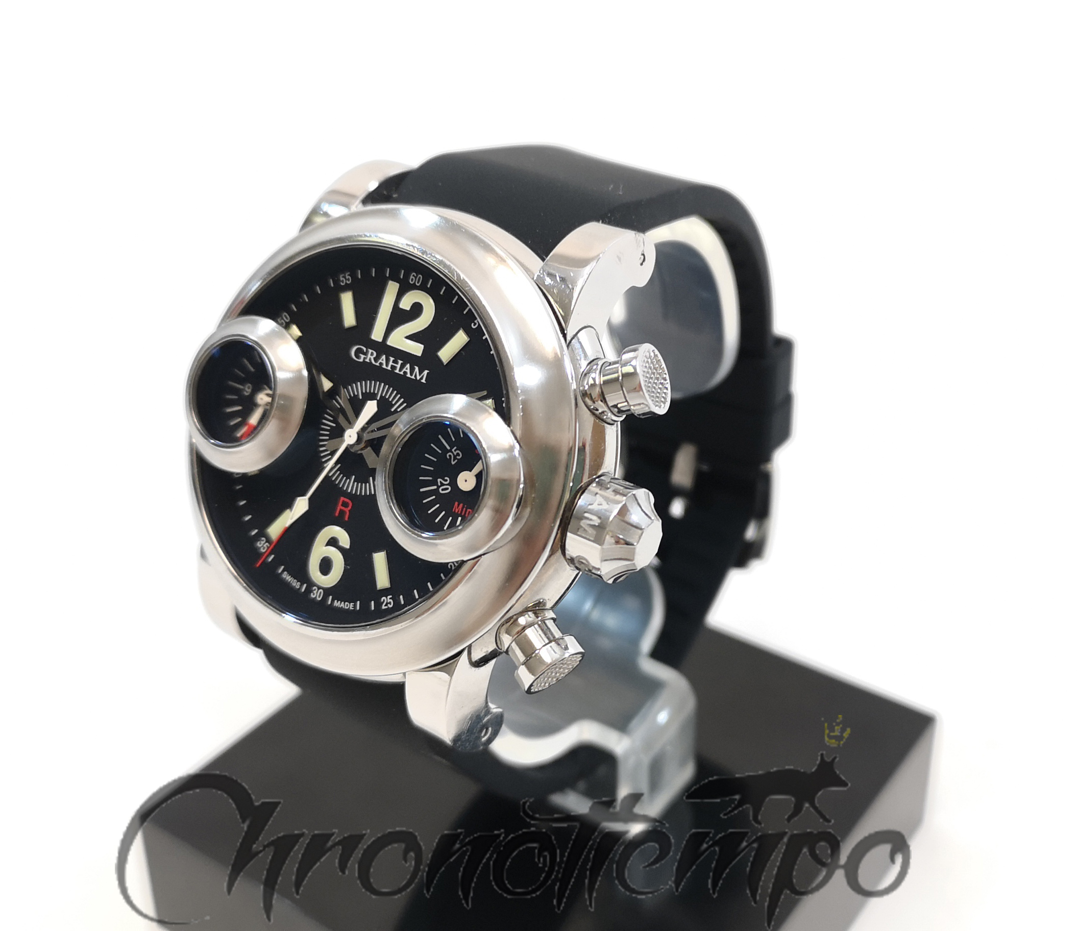 Chronotiempo Curved Black Silicone Watch Band Strap 22mm For Graham Swordfish Bracelet Free Tools Chronotiempo Curved Black Silicone Watch Band Strap 22mm For Graham Swordfish Bracelet Free Tools