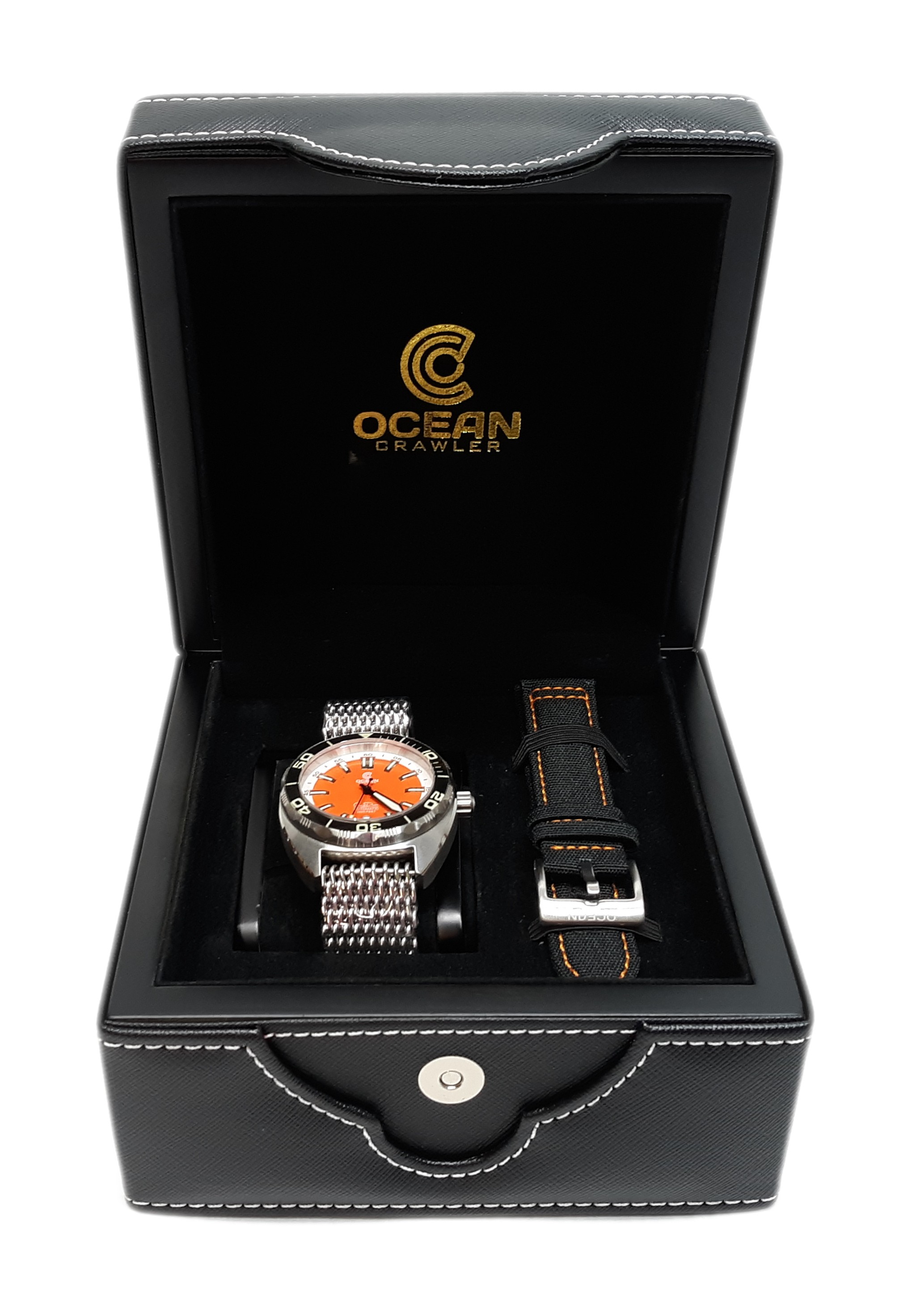 Ocean Crawler Core V3 Automatic Diver Men's Watch 44mm Black Bezel/Orange Dial Ocean Crawler Core V3 Automatic Diver Men's Watch 44mm Black Bezel/Orange Dial
