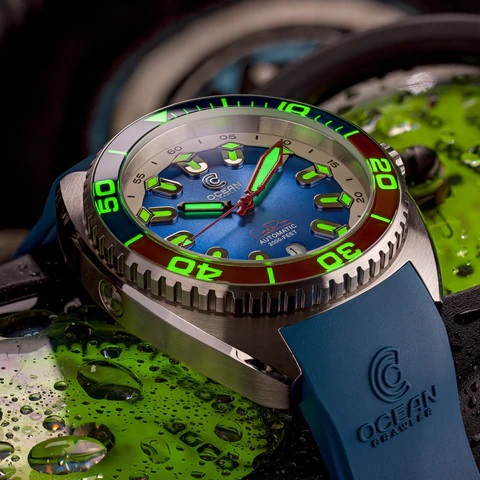 Ocean Crawler Core Diver Automatic Men's Watch Blue/Red Refractor Ocean Crawler Core Diver Automatic Men's Watch Blue/Red Refractor