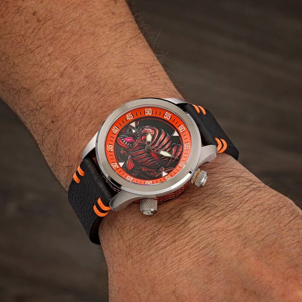 Ocean Crawler Orange Piranha Limited Men's Diver Watch 43mm Swiss Sellita