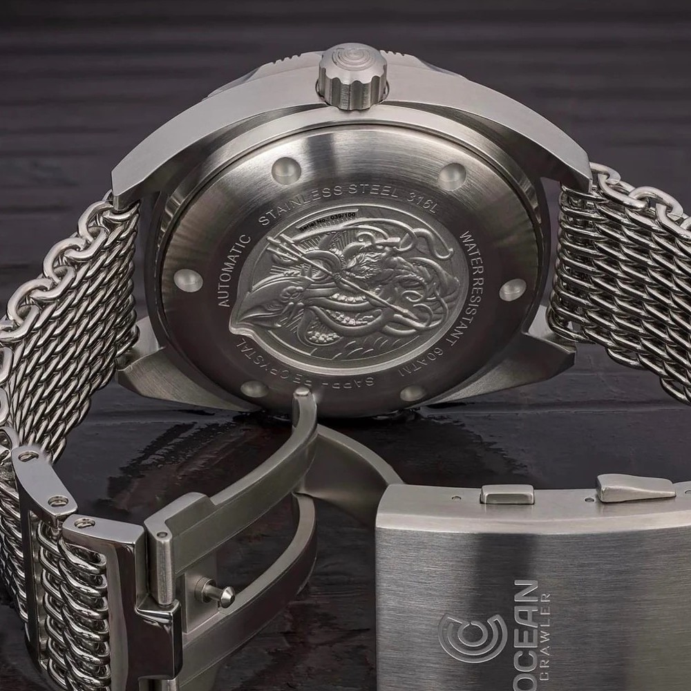 Ocean Crawler Core Diver 2024 Aqua/Salmon 44mm Automatic Men Watch Swiss SW200-1