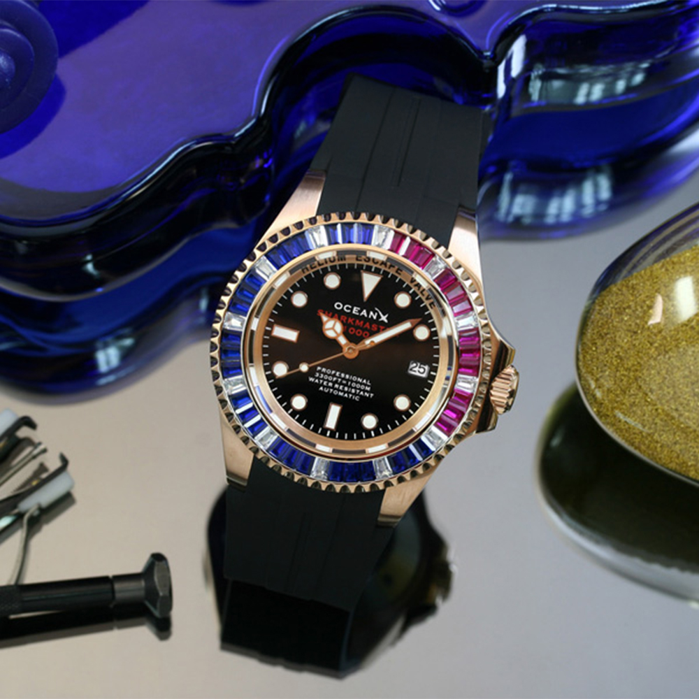 OceanX Sharkmaster 1000 Automatic Men's Diver Watch 44mm Black Dial SMS1003 OceanX Sharkmaster 1000 Automatic Men's Diver Watch 44mm Black Dial SMS1003