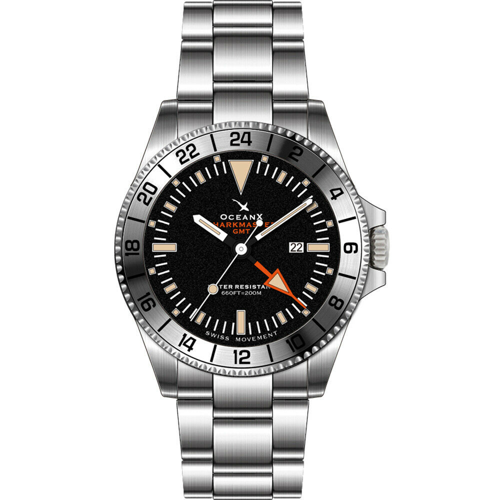 OceanX Sharkmaster GMT Swiss Movement Men's Diver Watch 42mm SMS-GMT-111 OceanX Sharkmaster GMT Swiss Movement Men's Diver Watch 42mm SMS-GMT-111