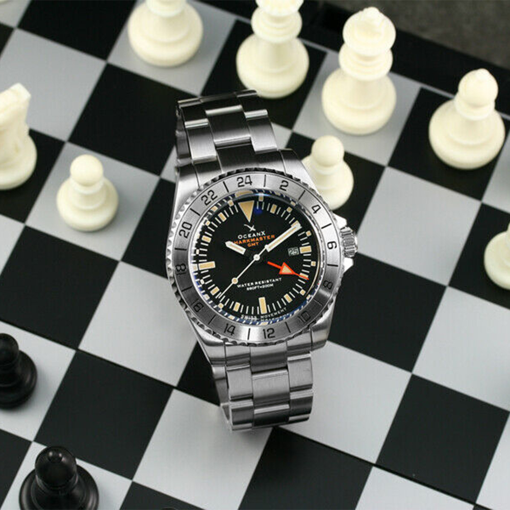 OceanX Sharkmaster GMT Swiss Movement Men's Diver Watch 42mm SMS-GMT-111 OceanX Sharkmaster GMT Swiss Movement Men's Diver Watch 42mm SMS-GMT-111
