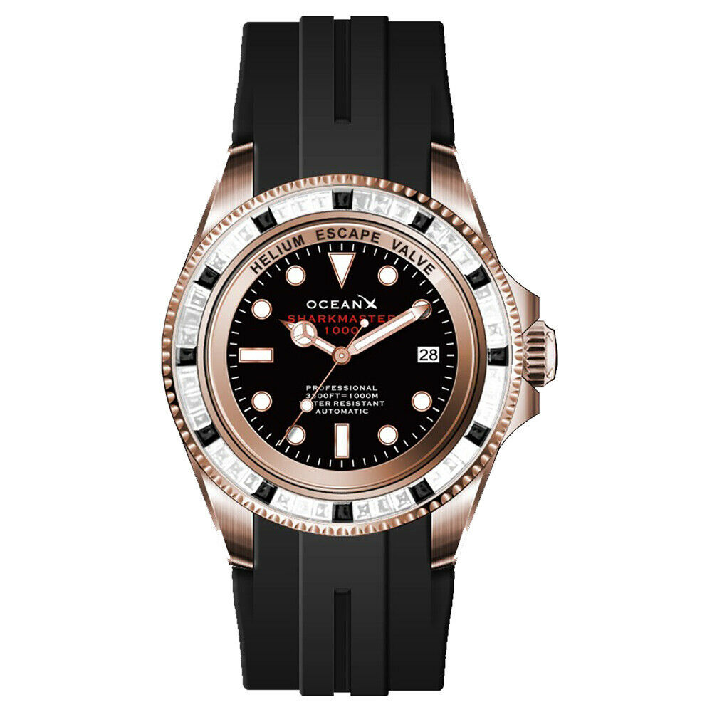 OceanX Sharkmaster 1000 Zebra Automatic Men's Diver Watch 44mm Black Dial SMS1004 Limited Edition OceanX Sharkmaster 1000 Zebra Automatic Men's Diver Watch 44mm Black Dial SMS1004 Limited Edition