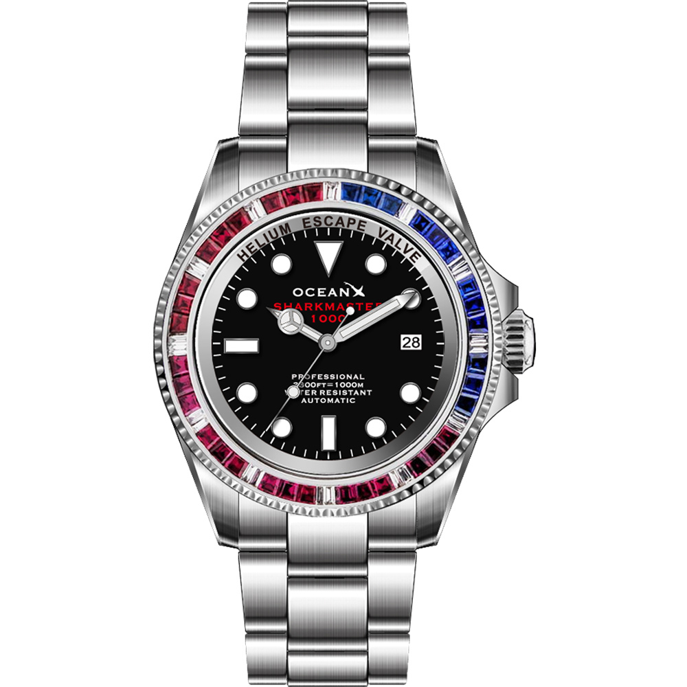 OceanX Sharkmaster 1000 Automatic Men's Diver Watch 44mm Black Dial SMS1043 Limited Edition OceanX Sharkmaster 1000 Automatic Men's Diver Watch 44mm Black Dial SMS1043 Limited Edition