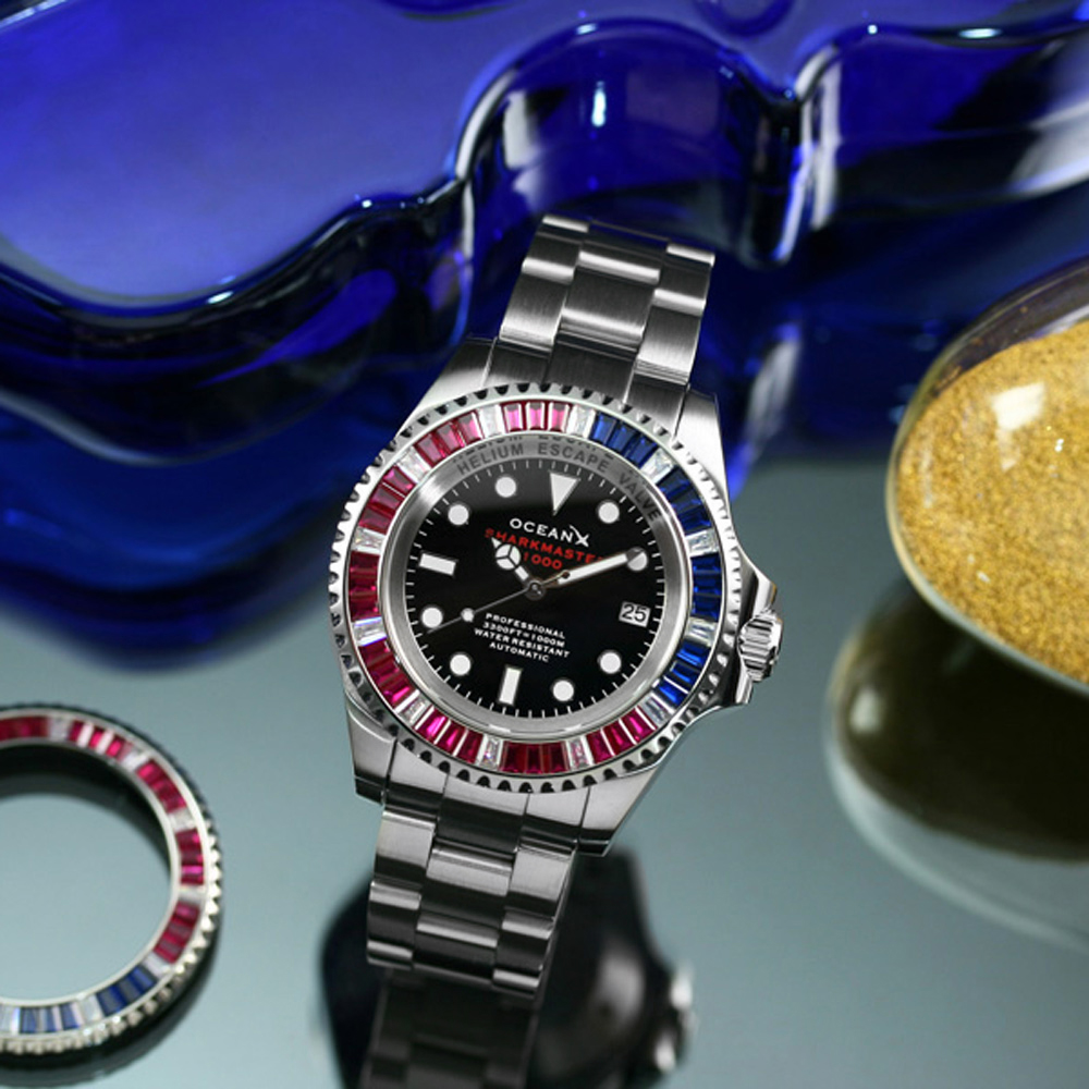 OceanX Sharkmaster 1000 Automatic Men's Diver Watch 44mm Black Dial SMS1043 Limited Edition OceanX Sharkmaster 1000 Automatic Men's Diver Watch 44mm Black Dial SMS1043 Limited Edition