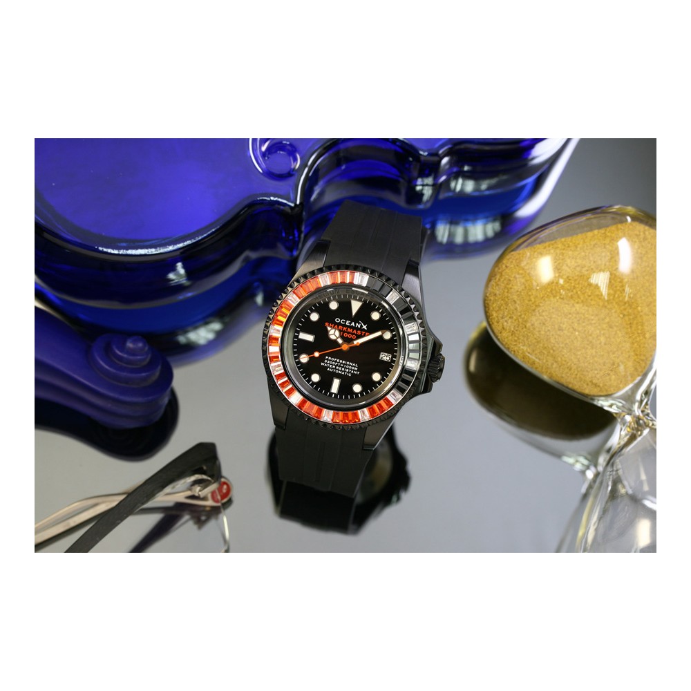 OceanX Sharkmaster 1000 Volcano 44mm Men's Diver Watch Black Limited Edition SMS1033 OceanX Sharkmaster 1000 Volcano 44mm Men's Diver Watch Black Limited Edition SMS1033