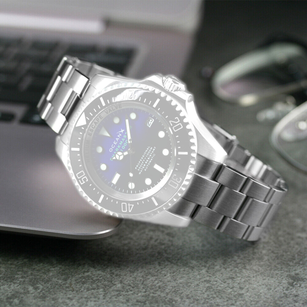 OceanX 21 Stainless Steel Watch Band Bracelet Strap Deployant Clasp Sharkmaster