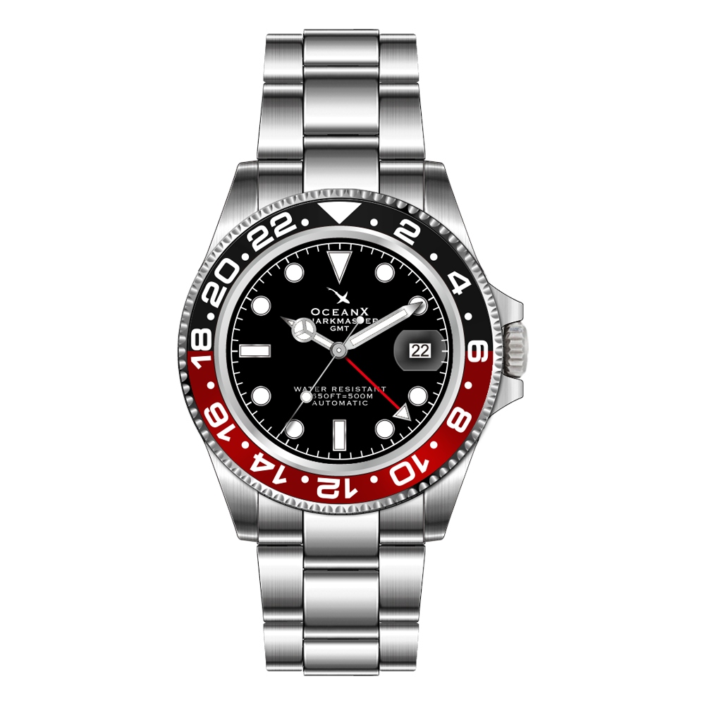 OceanX Sharkmaster GMT Automatic Men's Diver Watch 42mm WR500 SMS-GMT-561 OceanX Sharkmaster GMT Automatic Men's Diver Watch 42mm WR500 SMS-GMT-561