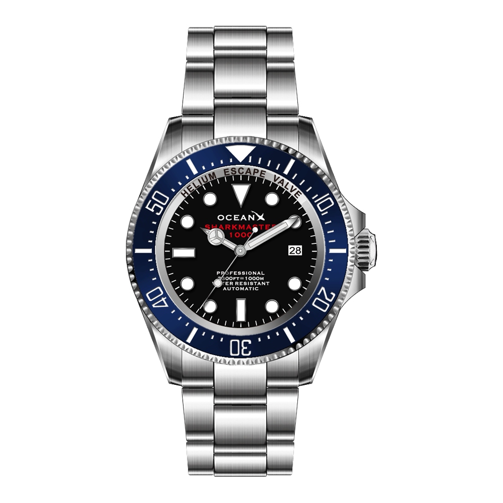 OceanX Sharkmaster 1000 Automatic Men's Diver Watch 44mm Black Dial SMS1092 OceanX Sharkmaster 1000 Automatic Men's Diver Watch 44mm Black Dial SMS1092