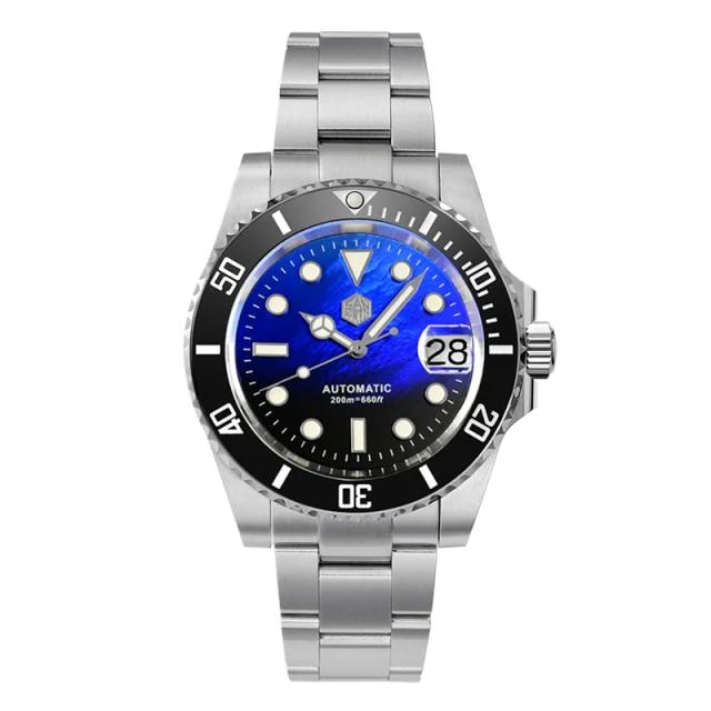 San Martin SN017-G V3 MOP 40.5mm Automatic Blue Black Mother of Pearl Diver Watch San Martin SN017-G V3 MOP 40.5mm Automatic Blue Black Mother of Pearl Diver Watch