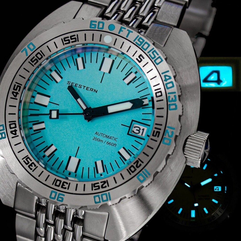 Seestern Vintage SUB 300 Blue 42mm 200m Automatic Men Diver Sport Watch NH35A Seestern Vintage SUB 300 Blue 42mm 200m Automatic Men Diver Sport Watch NH35A
