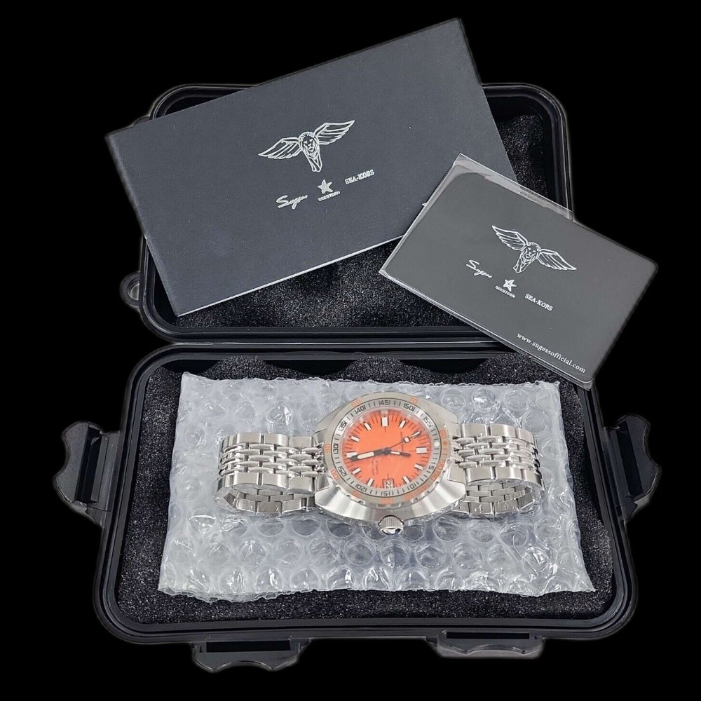 Seestern Vintage SUB 300 Orange 42mm 200m Automatic Men Diver Sport Watch