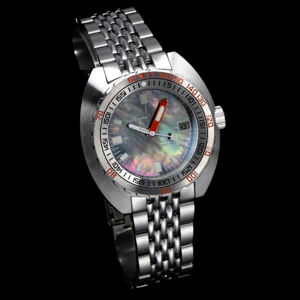 Seestern Black MOP Vintage Sub 300 42mm Automatic Men's Diver Watch NH35A WR200 Seestern Black MOP Vintage Sub 300 42mm Automatic Men's Diver Watch NH35A WR200