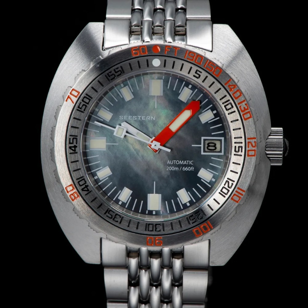 Seestern Black MOP Vintage Sub 300 42mm Automatic Men's Diver Watch NH35A WR200 Seestern Black MOP Vintage Sub 300 42mm Automatic Men's Diver Watch NH35A WR200