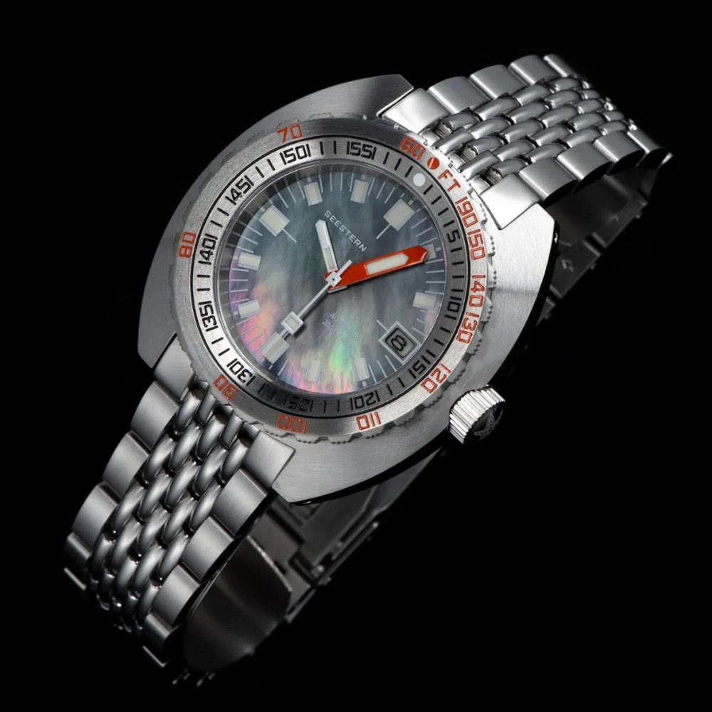 Seestern Black MOP Vintage Sub 300 42mm Automatic Men's Diver Watch NH35A WR200 Seestern Black MOP Vintage Sub 300 42mm Automatic Men's Diver Watch NH35A WR200