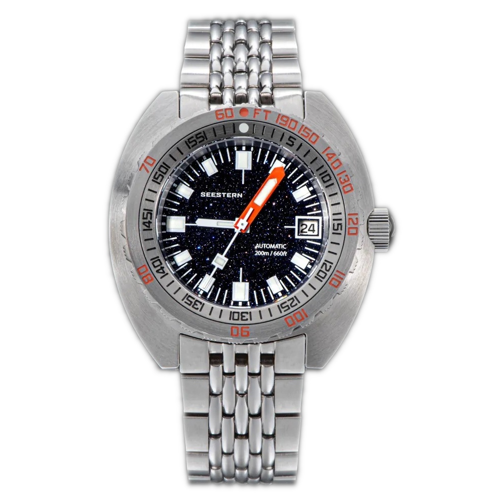 Seestern S406 Aventurine Stone Automatic Man Diver Watch 42 mm V4 NH35A WR200
