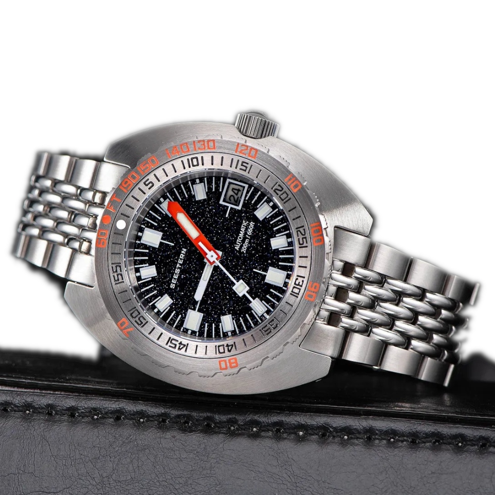 Seestern S406 Aventurine Stone Automatic Man Diver Watch 42 mm V4 NH35A WR200