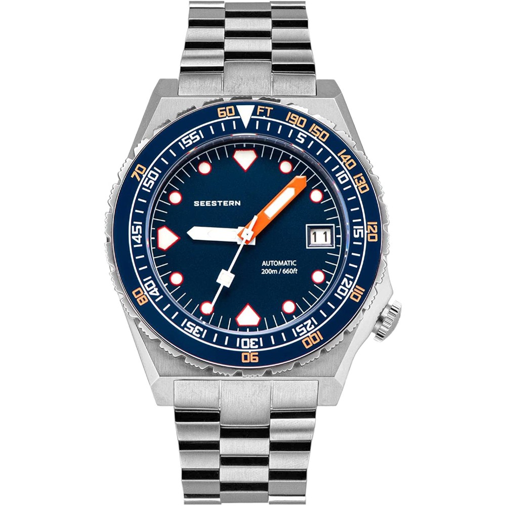 Seestern Vintage Sub 600T Dark Blue Ceramic 40mm Automatic Men's Diver Watch WR200 Seestern Vintage Sub 600T Dark Blue Ceramic 40mm Automatic Men's Diver Watch WR200