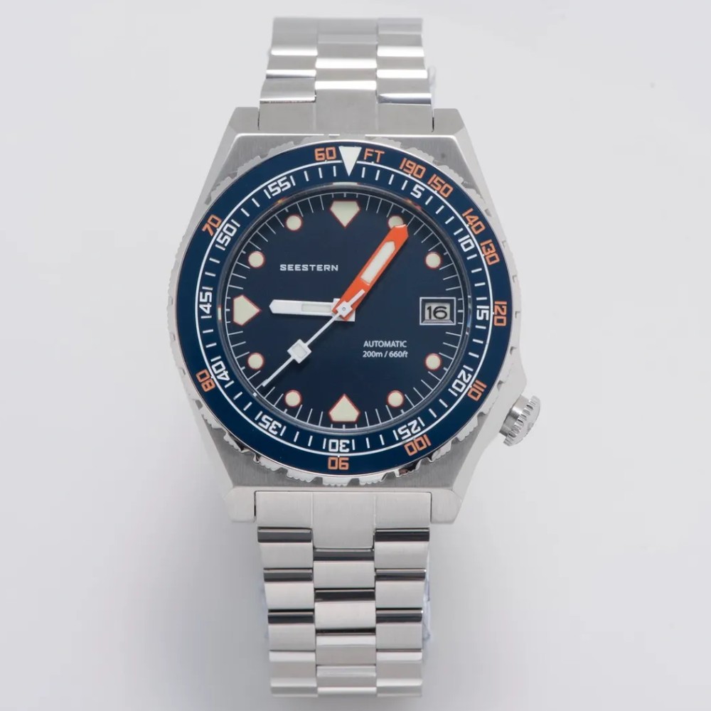 Seestern Vintage Sub 600T Dark Blue Ceramic 40mm Automatic Men's Diver Watch WR200 Seestern Vintage Sub 600T Dark Blue Ceramic 40mm Automatic Men's Diver Watch WR200