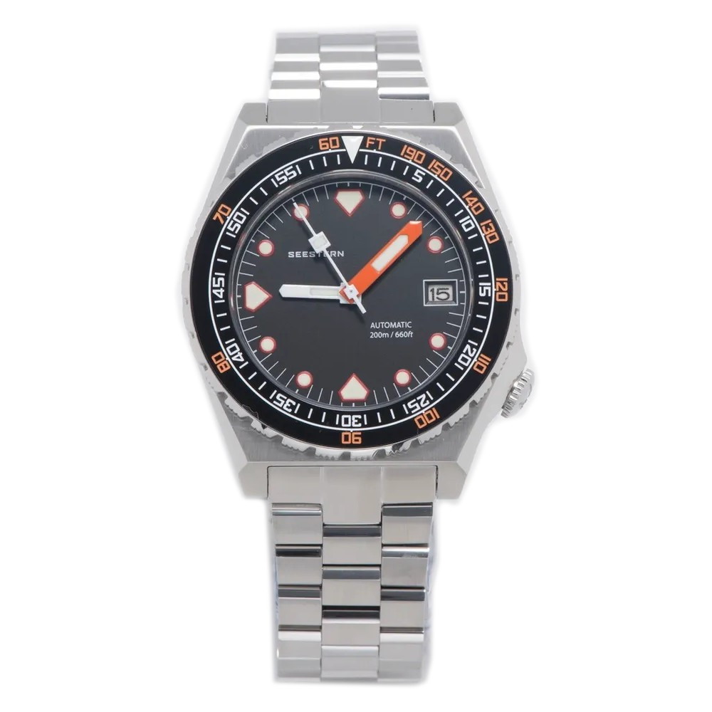 Seestern Vintage Sub 600T Black Ceramic 40mm Automatic Men's Diver Watch WR200 Seestern Vintage Sub 600T Black Ceramic 40mm Automatic Men's Diver Watch WR200