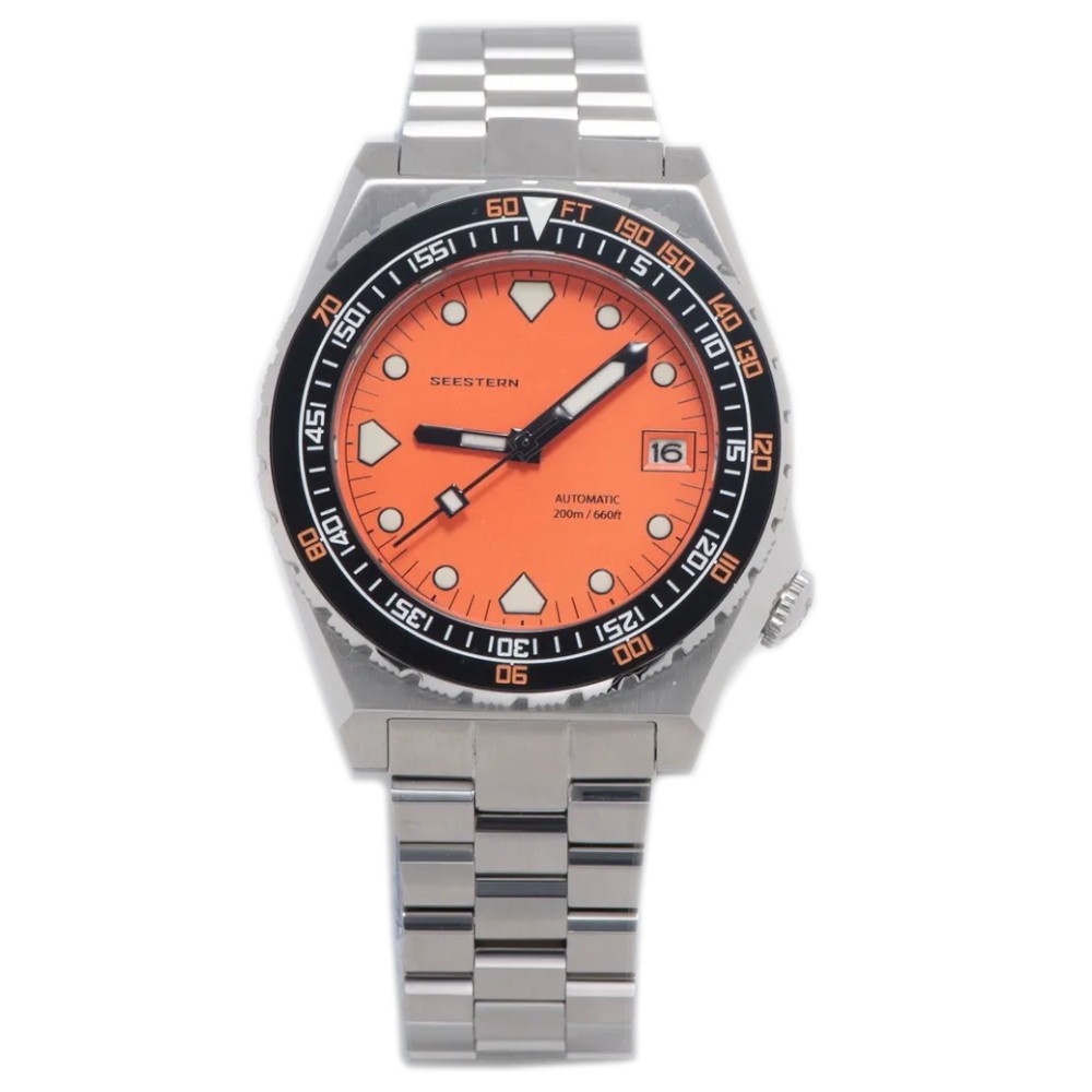 Seestern Vintage Sub 600T Orange Ceramic 40mm Automatic Men's Diver Watch NH35A WR200 Seestern Vintage Sub 600T Orange Ceramic 40mm Automatic Men's Diver Watch NH35A WR200