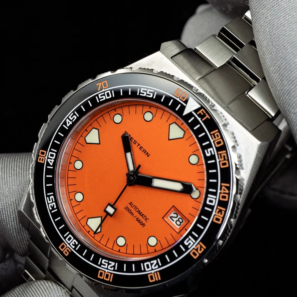 Seestern Vintage Sub 600T Orange Ceramic 40mm Automatic Men's Diver Watch NH35A WR200 Seestern Vintage Sub 600T Orange Ceramic 40mm Automatic Men's Diver Watch NH35A WR200