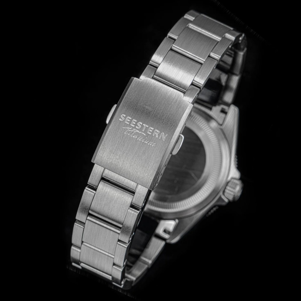 Seestern S430 Titanium Blue Bezel Pro Diver Mens Seiko NH38 Automatic 39mm Watch