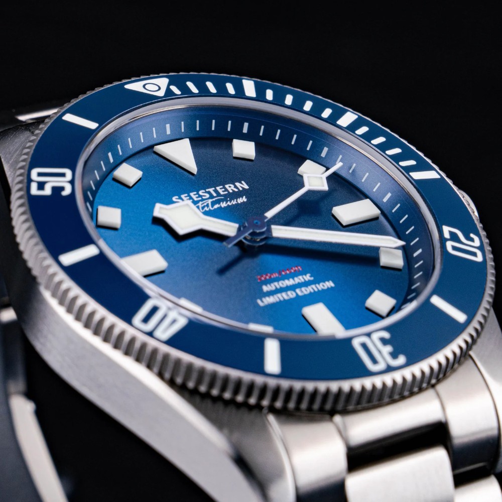 Seestern S430 Titanium Blue Professional Diver Mens Seiko NH38 Automatic Watch