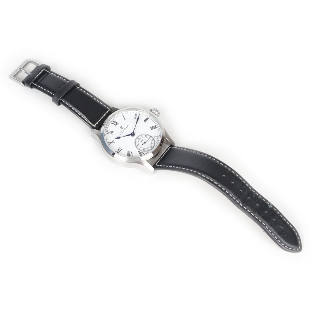 Steinhart Marine Chronometer 44mm White Roman Handwinding Swiss Watch 105-0307