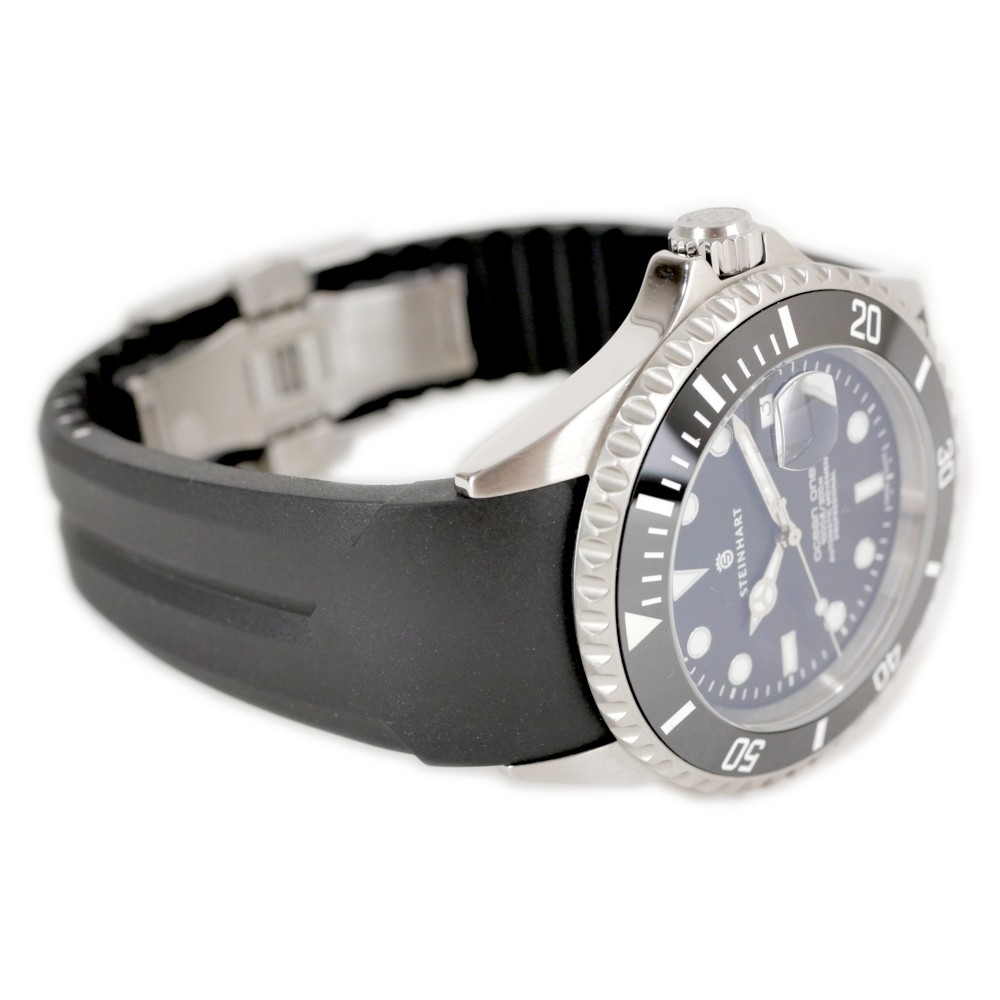Steinhart OCEAN One 42mm Black Ceramic Bezel Automatic Swiss Diver Watch 103-1079