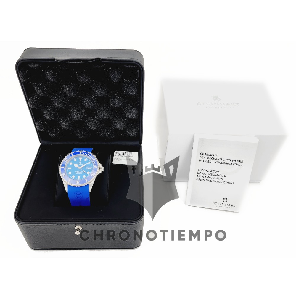 Steinhart OCEAN ONE Premium 42 Blue 106-0458 Automatic Diver Watch Rubber Strap